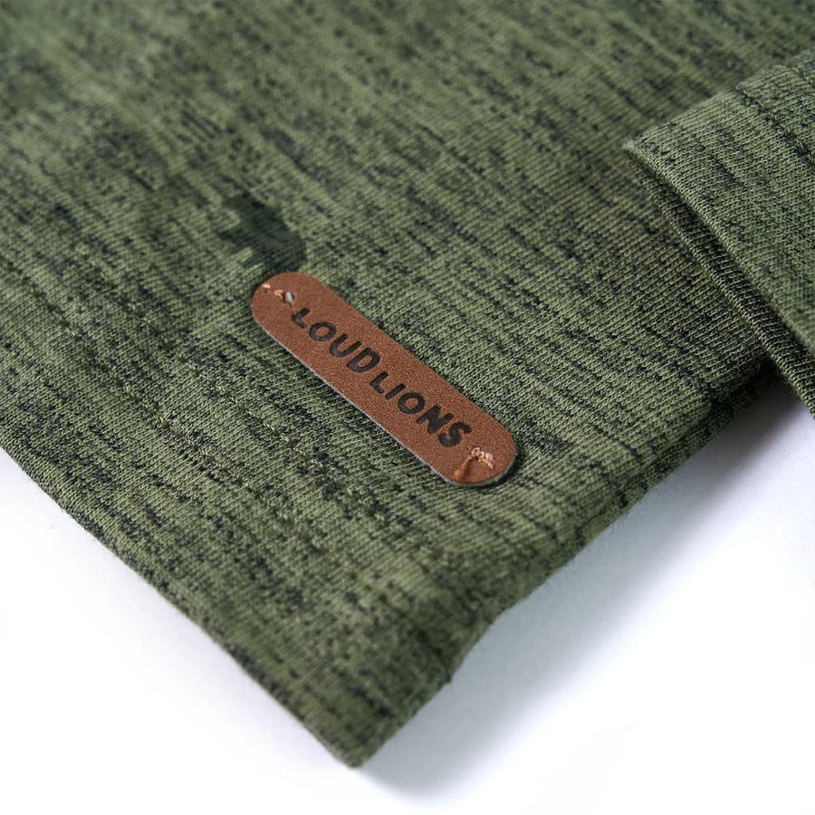 Kindershirt 116 gemêleerd kakikleurig