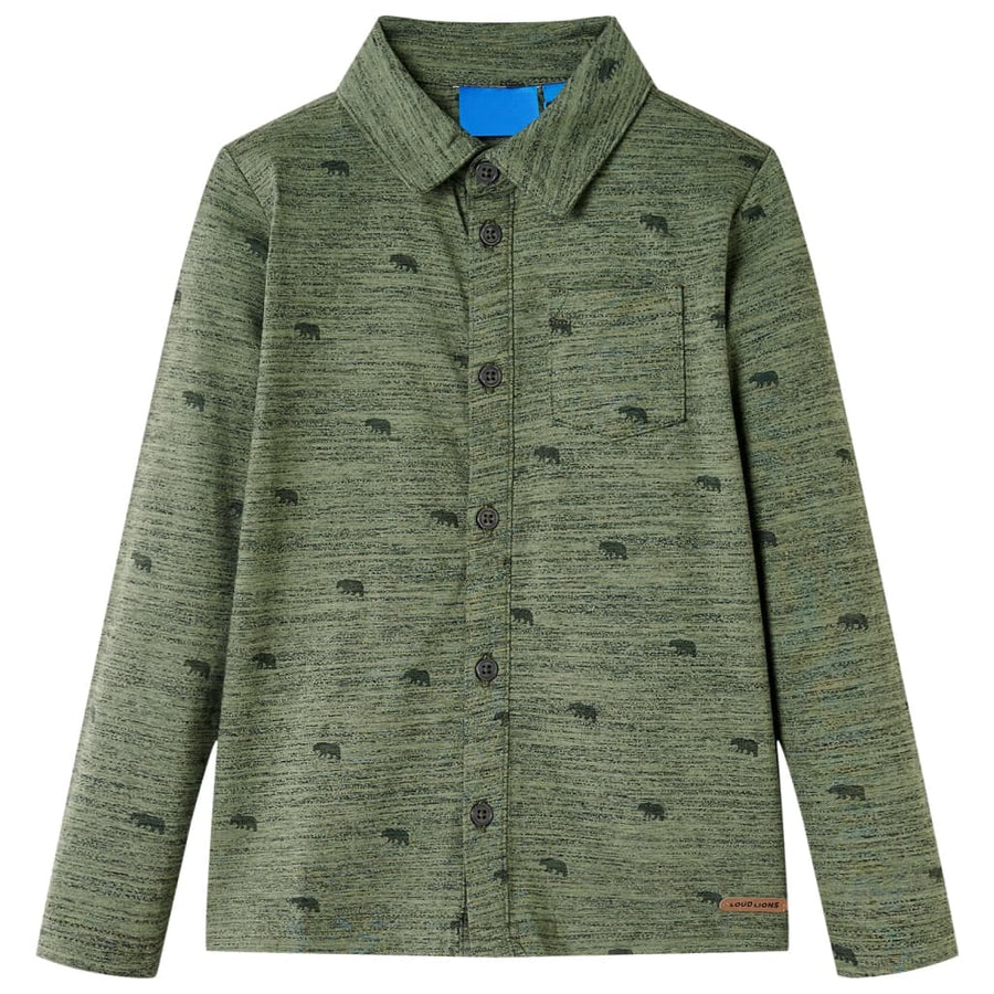 Kindershirt 140 gemêleerd kakikleurig 140