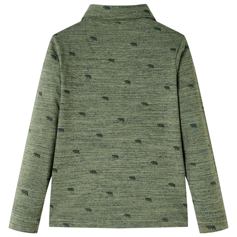 Kindershirt 140 gemêleerd kakikleurig 140
