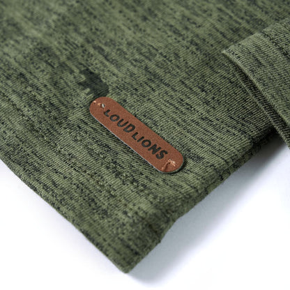 Kindershirt 140 gemêleerd kakikleurig 140