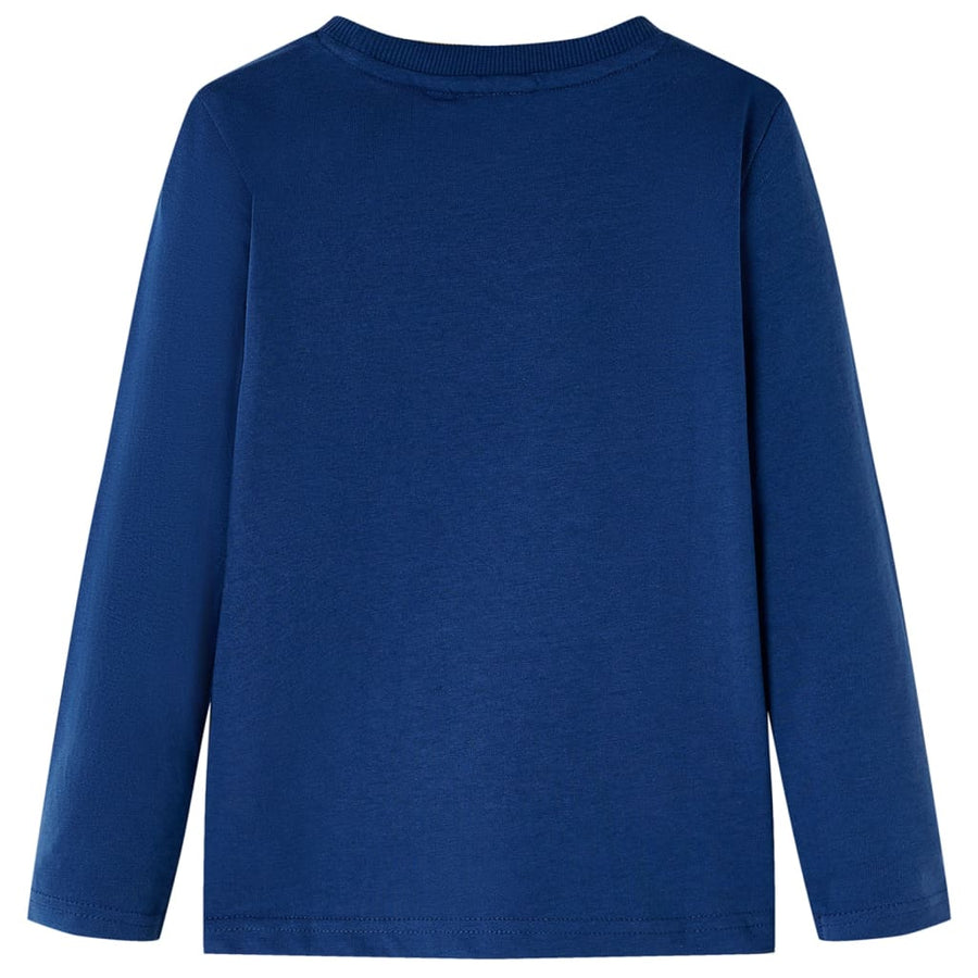 Kindershirt met lange mouwen 92 jeansblauw Blauw 92
