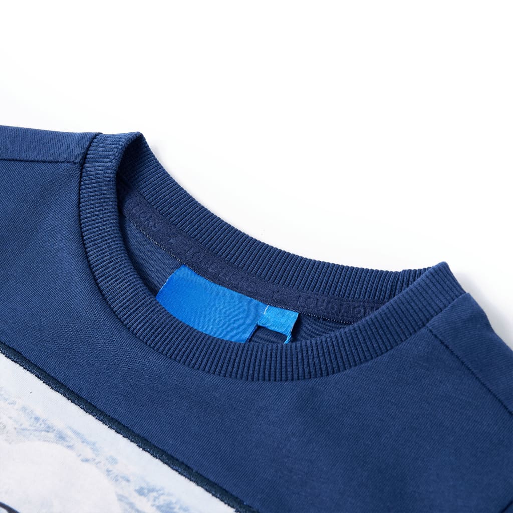 Kindershirt met lange mouwen 116 jeansblauw Blauw 116