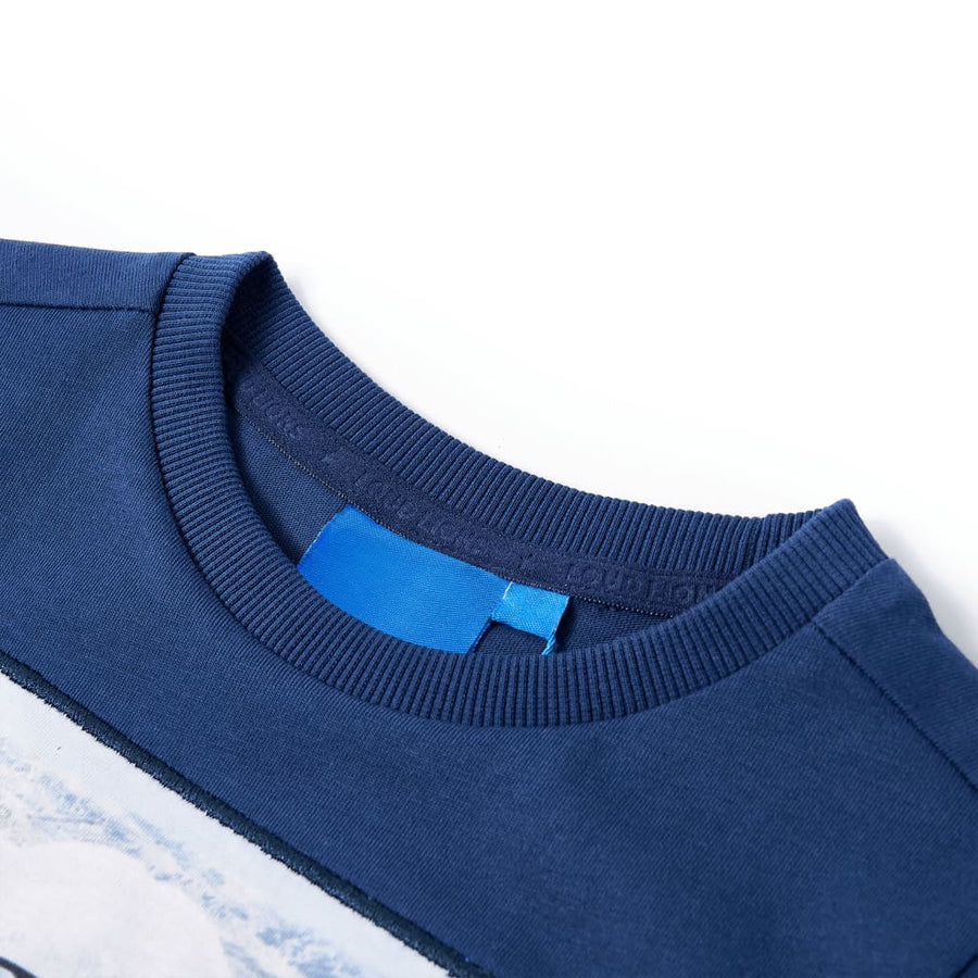 Kindershirt met lange mouwen 116 jeansblauw Blauw 116