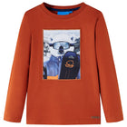 Kids' long-sleeved shirt size 104 light rust