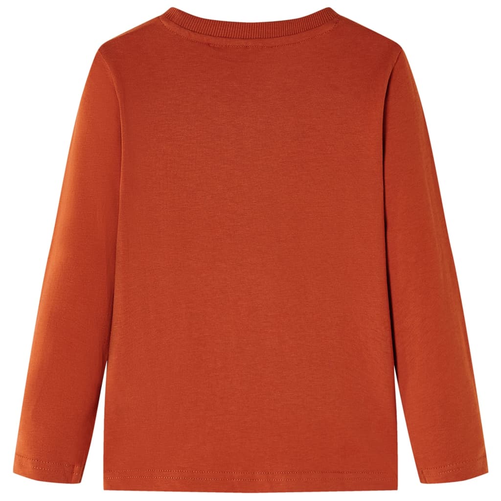 Kindershirt met lange mouwen 104 lichtroestkleurig Roestbruin 104