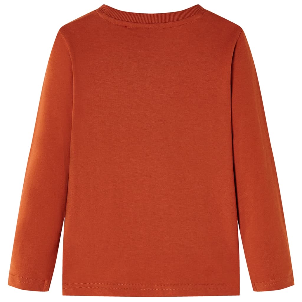 Kindershirt met lange mouwen 128 lichtroestkleurig Roestbruin 128