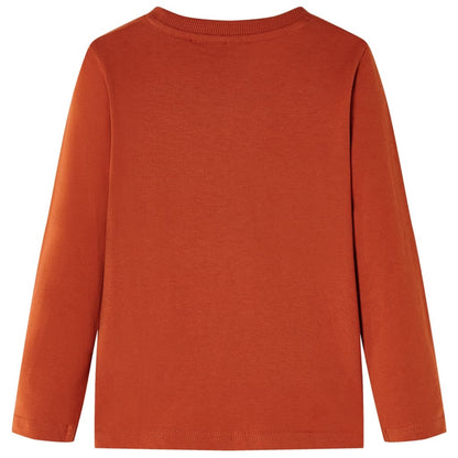 Kindershirt met lange mouwen 128 lichtroestkleurig Roestbruin 128