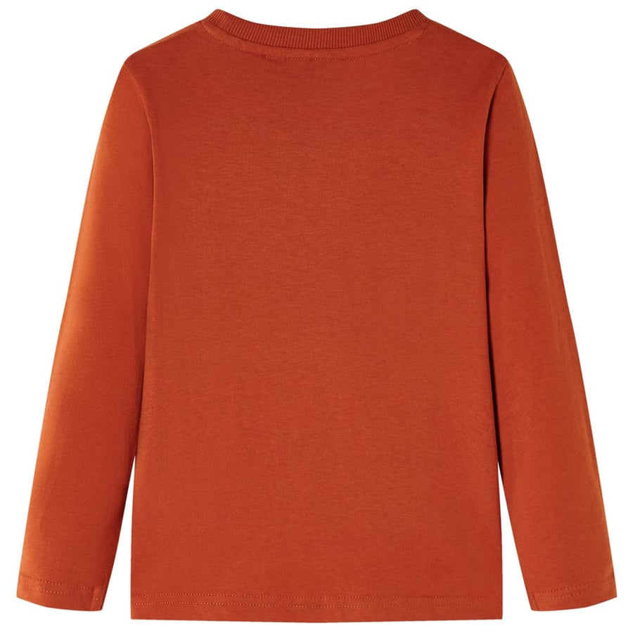 Kindershirt met lange mouwen 128 lichtroestkleurig Roestbruin 128