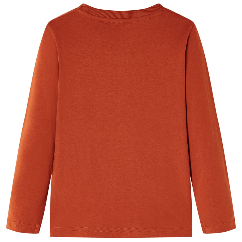 Kindershirt met lange mouwen 140 lichtroestkleurig Roestbruin 140