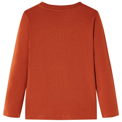Kindershirt met lange mouwen 140 lichtroestkleurig Roestbruin 140