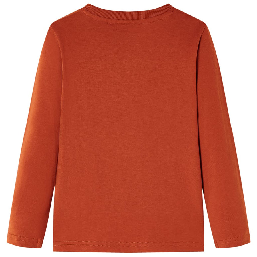 Kindershirt met lange mouwen 140 lichtroestkleurig Roestbruin 140