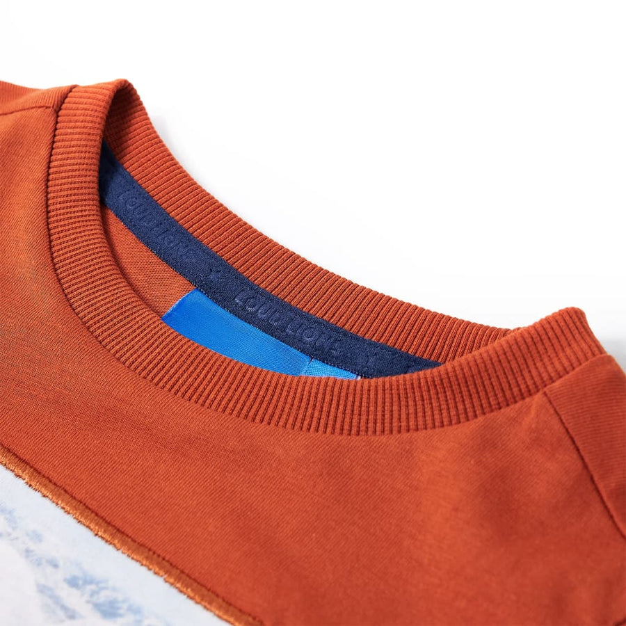 Kindershirt met lange mouwen 140 lichtroestkleurig Roestbruin 140