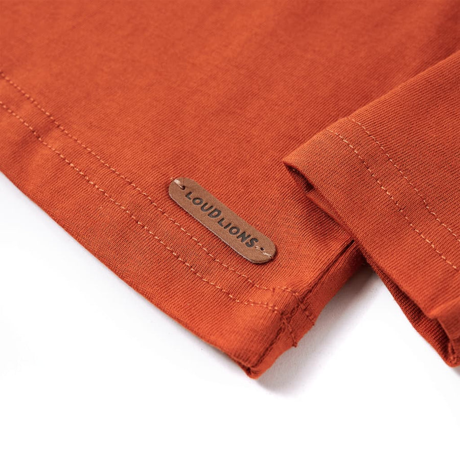 Kindershirt met lange mouwen 140 lichtroestkleurig Roestbruin 140
