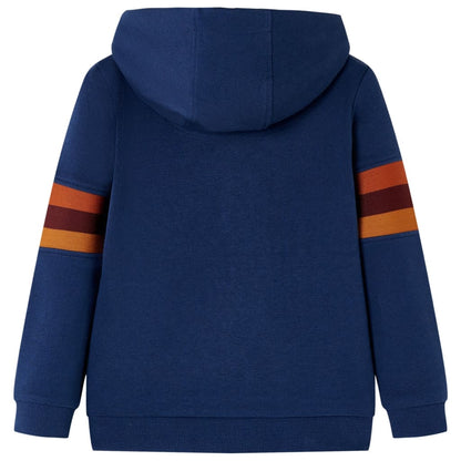 Kindertrui met capuchon 116 marineblauw