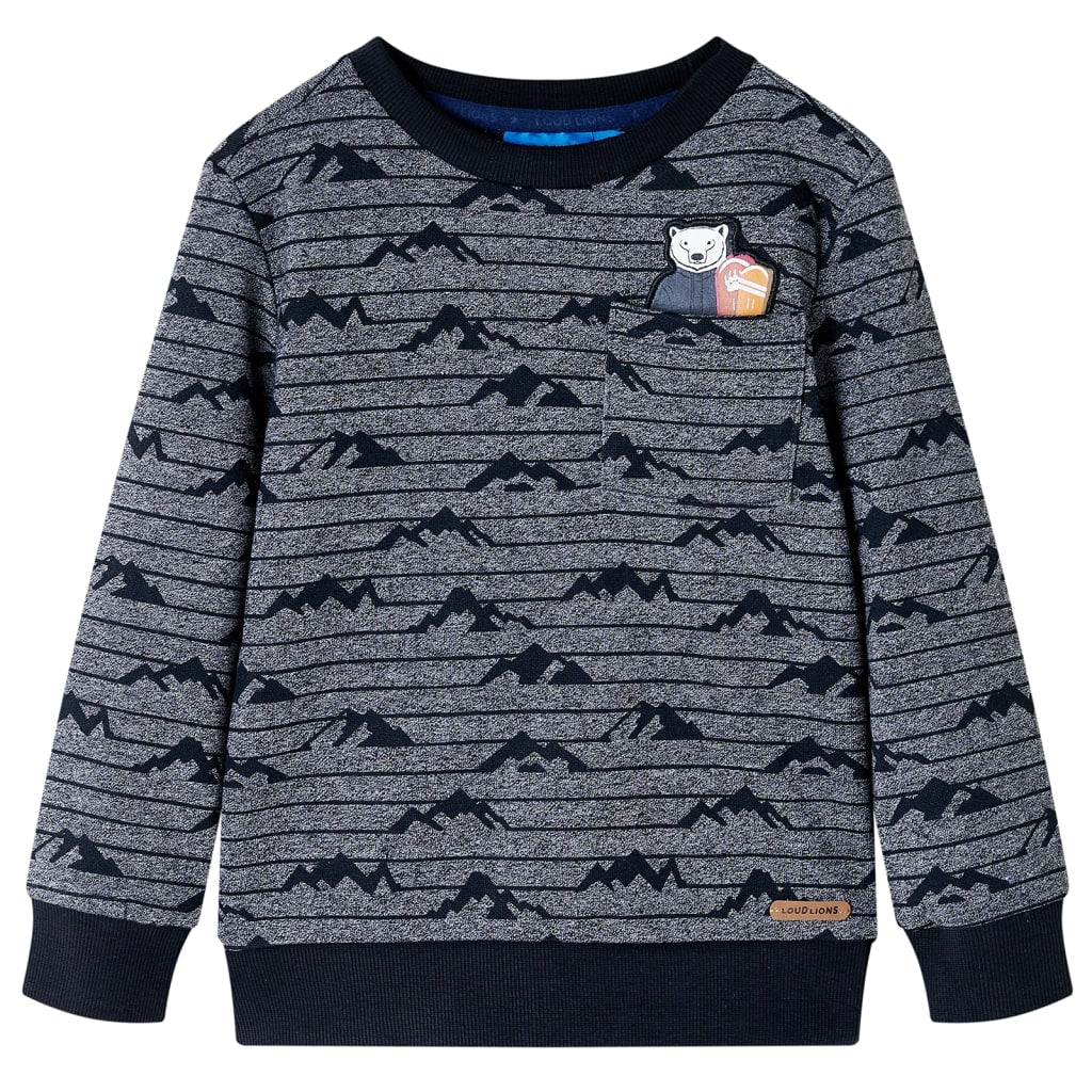 Kindertrui 92 gemêleerd marineblauw 104
