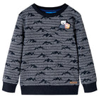 Kindertrui 140 gemêleerd marineblauw katoen polyester