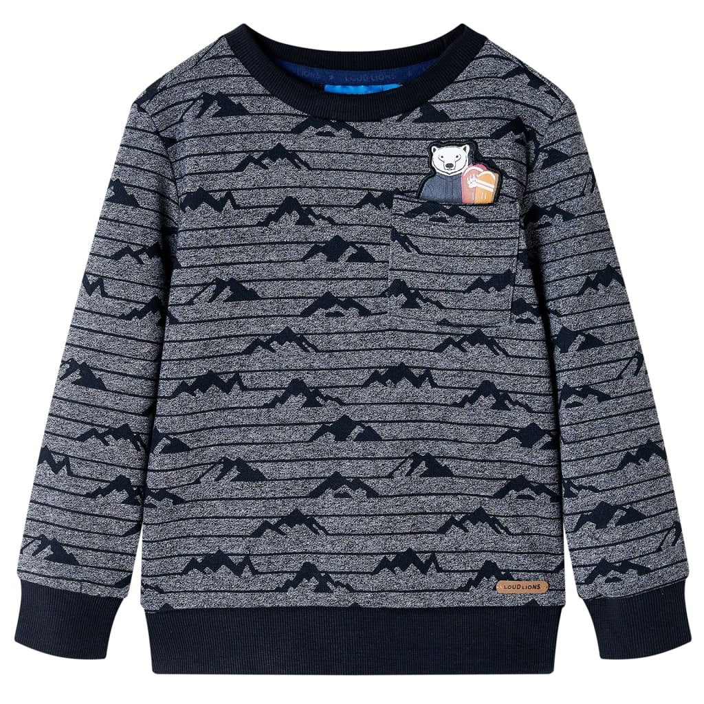 Kindertrui 140 gemêleerd marineblauw