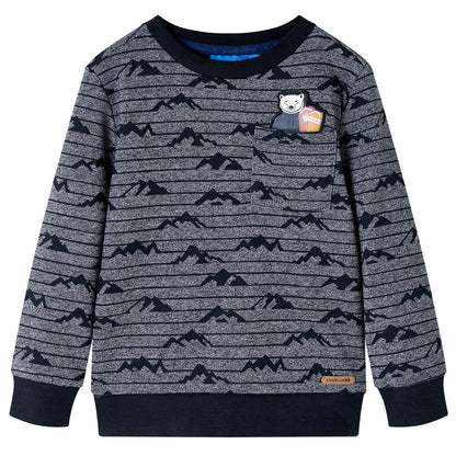 Kindertrui 140 gemêleerd marineblauw