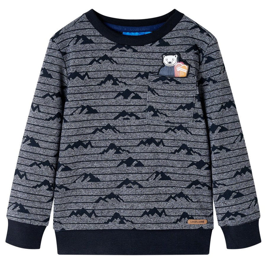 Kindertrui 140 gemêleerd marineblauw