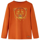 Kindershirt lange mouwen 104 lichtroestbruin
