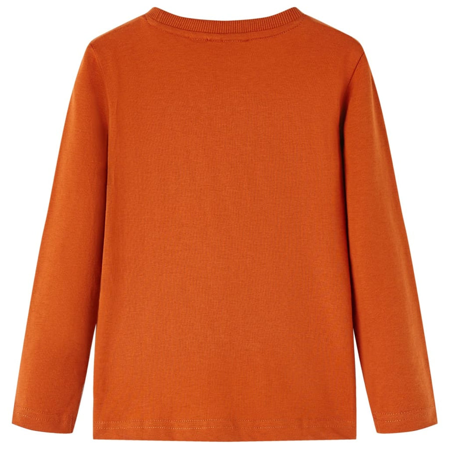 Kindershirt met lange mouwen 104 lichtroestkleurig Roestbruin 104