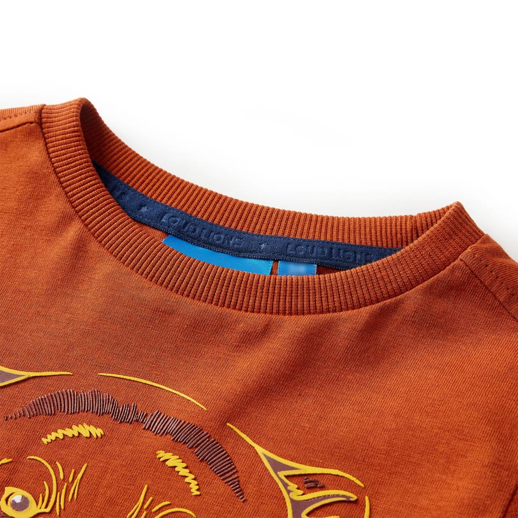Kindershirt met lange mouwen 104 lichtroestkleurig Roestbruin 104