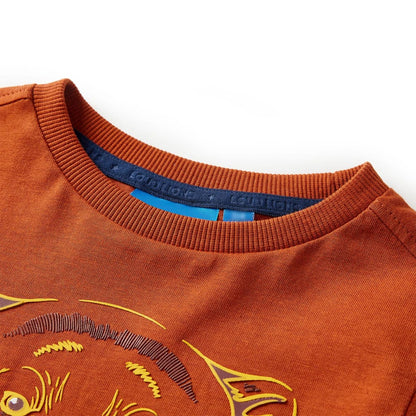 Kindershirt met lange mouwen 104 lichtroestkleurig Roestbruin 104