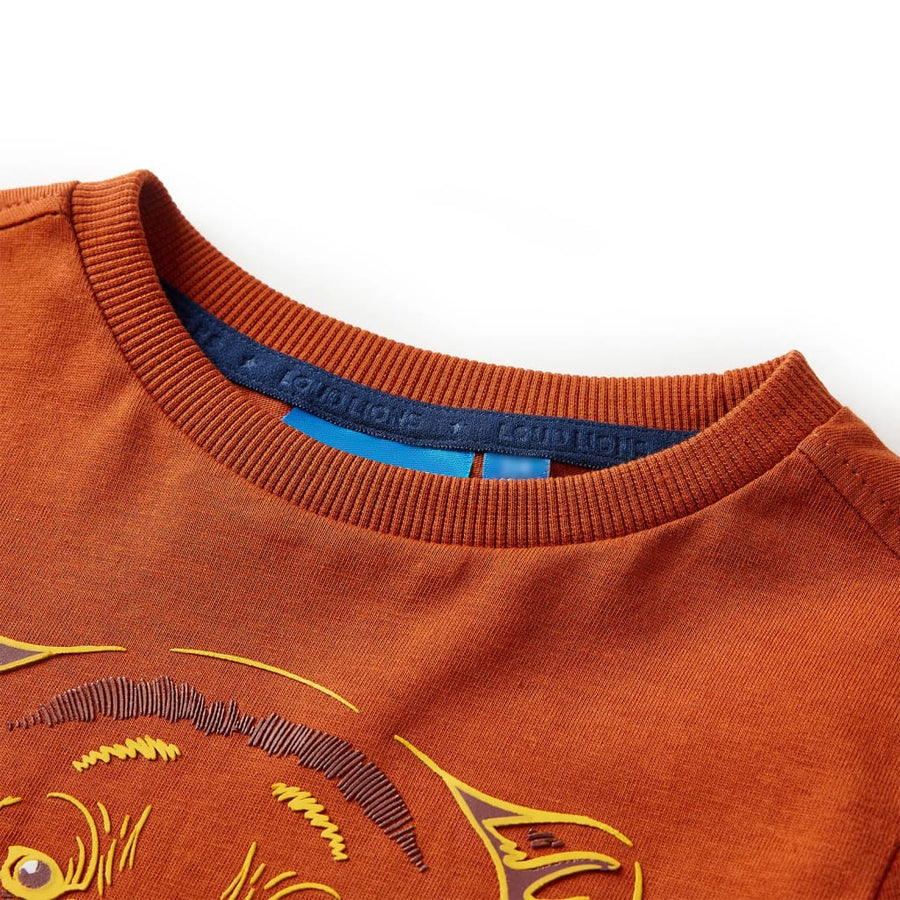 Kindershirt met lange mouwen 104 lichtroestkleurig Roestbruin 104
