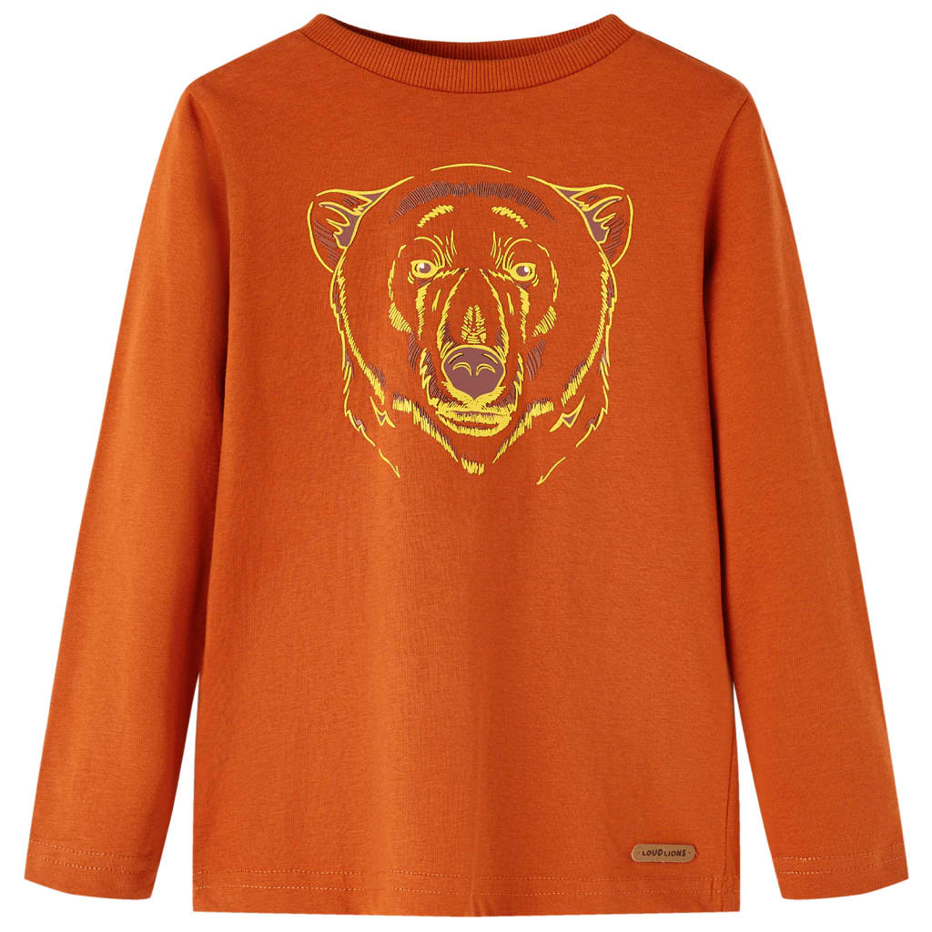 Kindershirt met lange mouwen 116 lichtroestkleurig Roestbruin 116