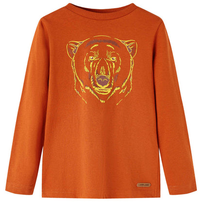 Kindershirt met lange mouwen 116 lichtroestkleurig Roestbruin 116