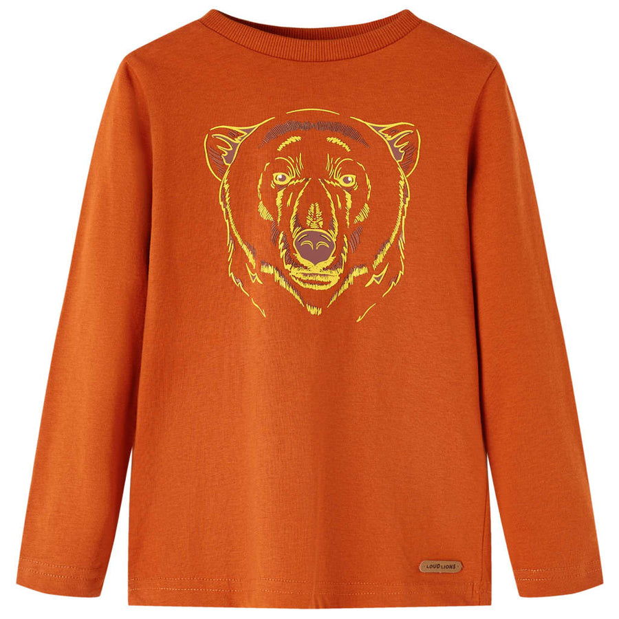 Kindershirt met lange mouwen 116 lichtroestkleurig Roestbruin 116