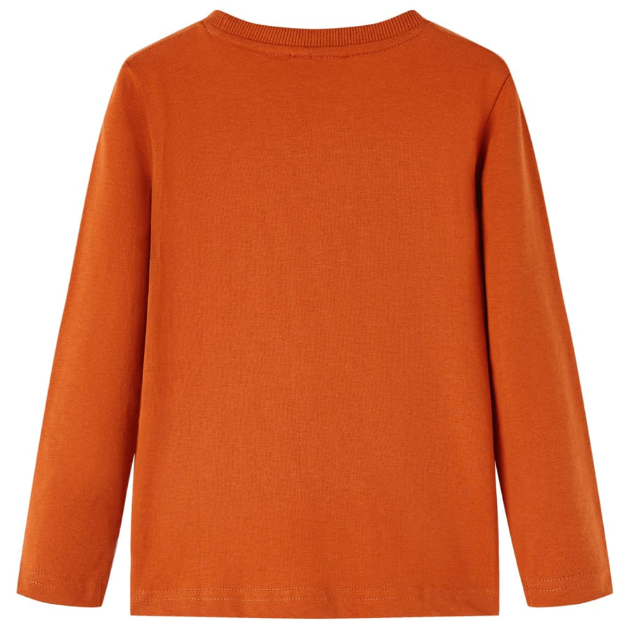 Kindershirt met lange mouwen 116 lichtroestkleurig Roestbruin 116
