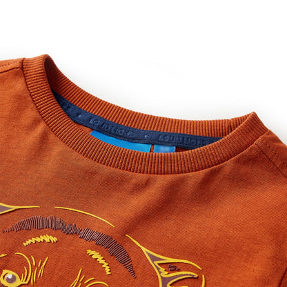 Kindershirt met lange mouwen 116 lichtroestkleurig Roestbruin 116