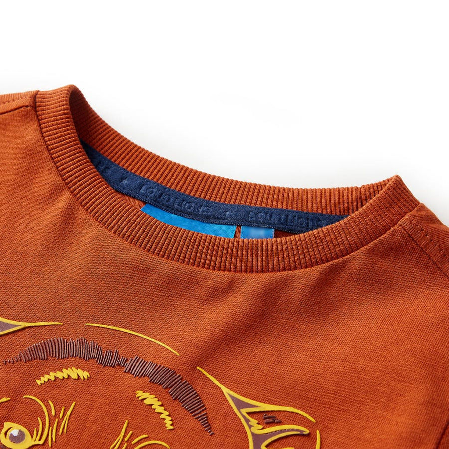 Kindershirt met lange mouwen 116 lichtroestkleurig Roestbruin 116