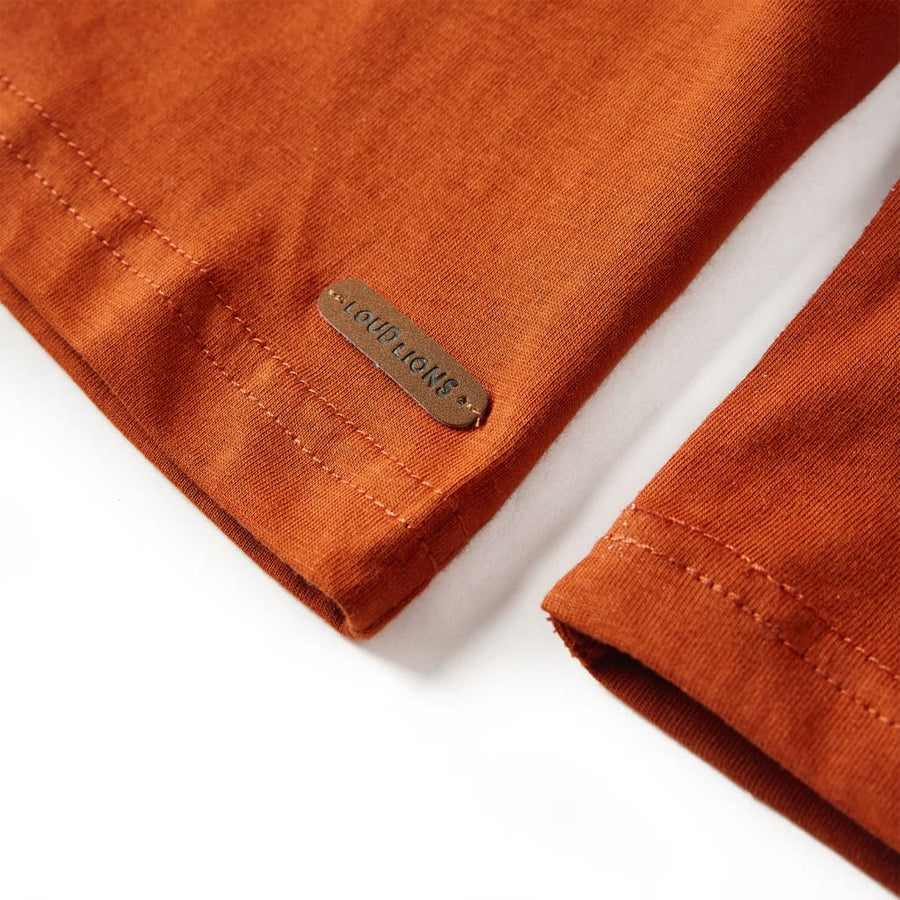 Kindershirt met lange mouwen 116 lichtroestkleurig Roestbruin 116