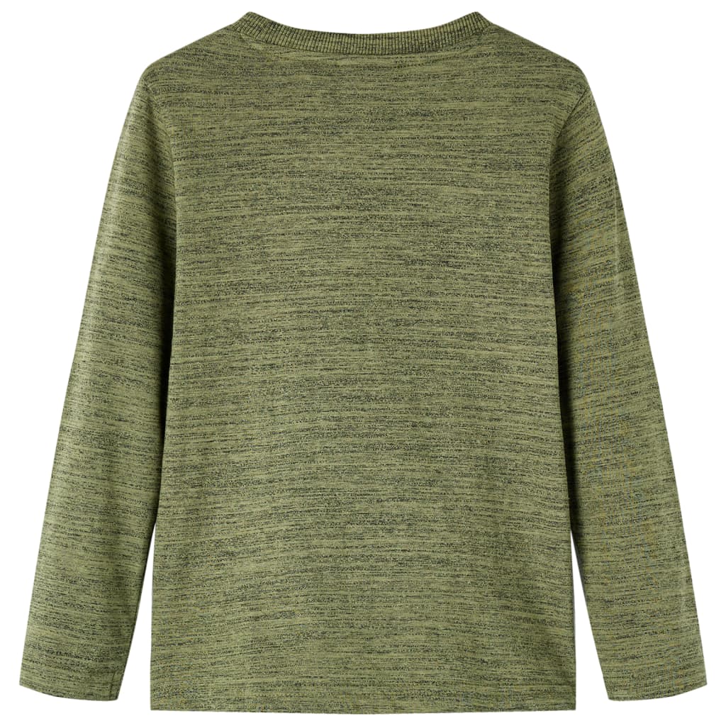Kindershirt met lange mouwen 104 gemêleerd kakikleurig Kaki 104