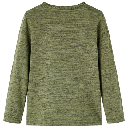 Kindershirt met lange mouwen 104 gemêleerd kakikleurig Kaki 104