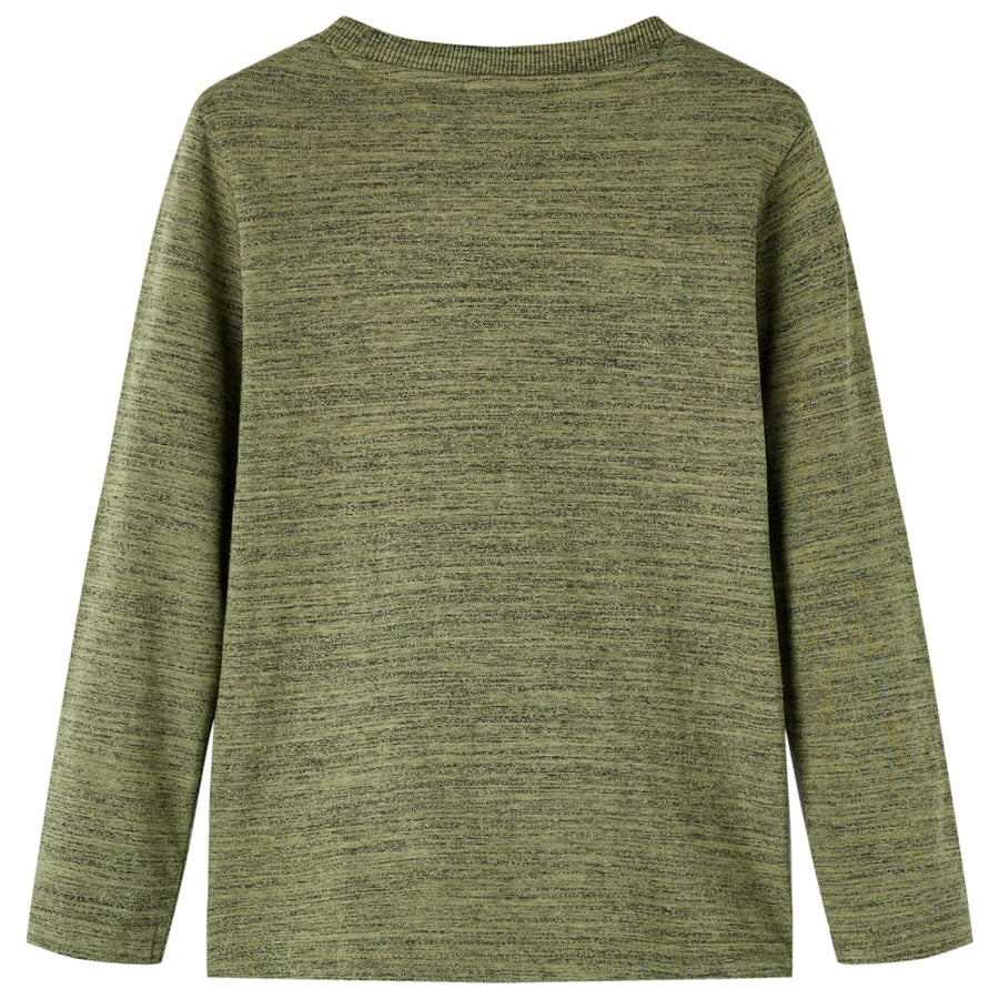 Kindershirt met lange mouwen 104 gemêleerd kakikleurig Kaki 104