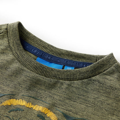 Kindershirt met lange mouwen 104 gemêleerd kakikleurig Kaki 104