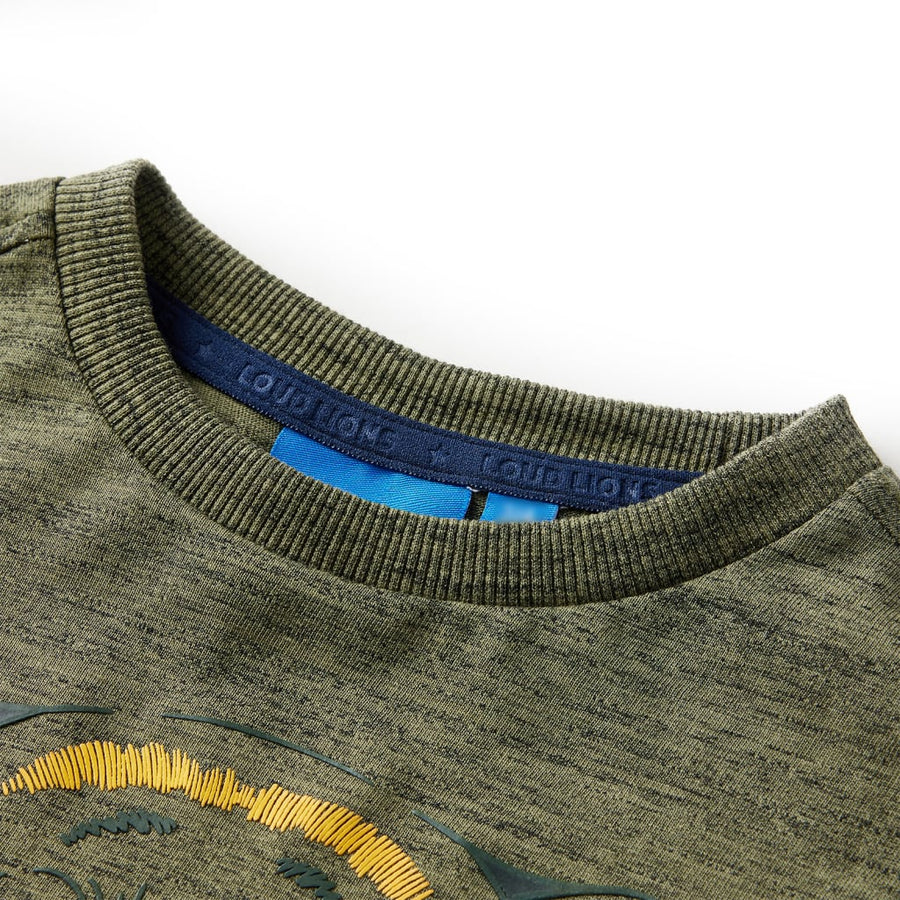 Kindershirt met lange mouwen 104 gemêleerd kakikleurig Kaki 104