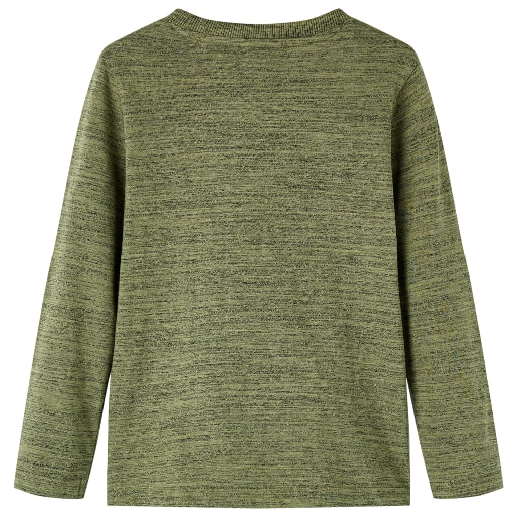 Kindershirt met lange mouwen 128 gemêleerd kakikleurig Kaki 128