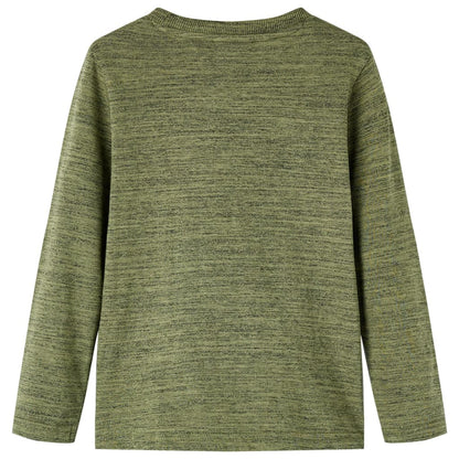Kindershirt met lange mouwen 128 gemêleerd kakikleurig Kaki 128