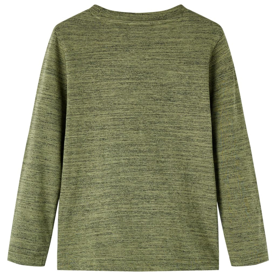 Kindershirt met lange mouwen 128 gemêleerd kakikleurig Kaki 128