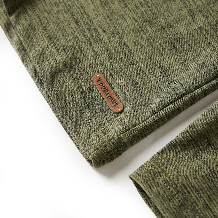 Kindershirt met lange mouwen 128 gemêleerd kakikleurig Kaki 128