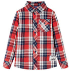 Kinderoverhemd geruit rood marineblauw maat 104