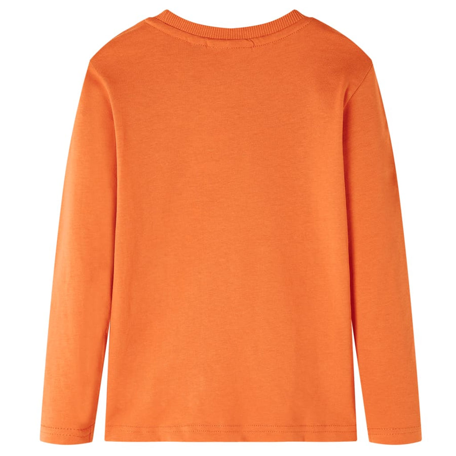 Kindershirt met lange mouwen 92 donkeroranje orange 92