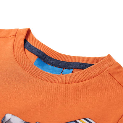 Kindershirt met lange mouwen 92 donkeroranje orange 92
