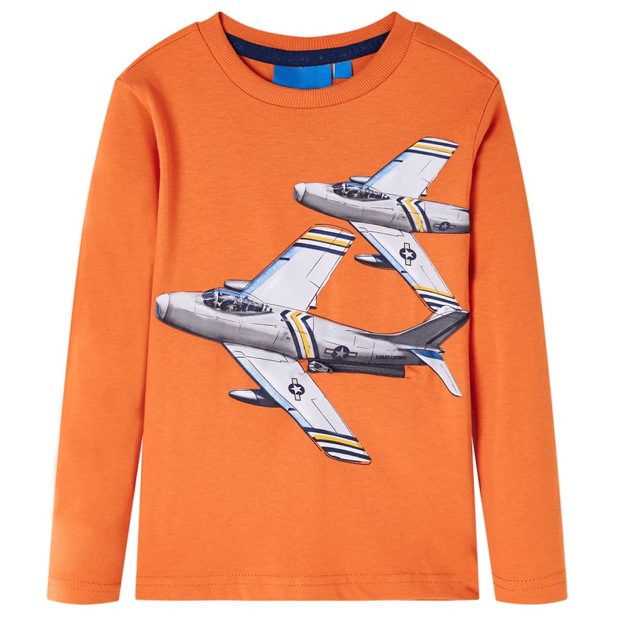 Kindershirt met lange mouwen 104 donkeroranje orange 104