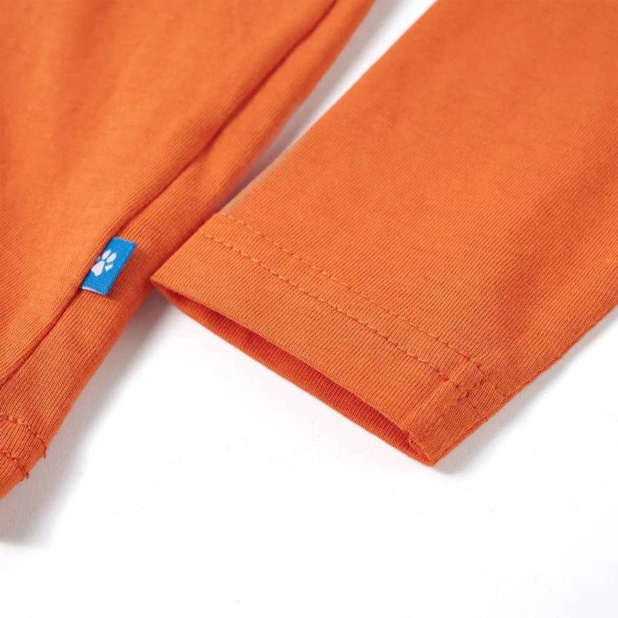 Kindershirt met lange mouwen 104 donkeroranje orange 104