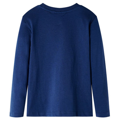 Kindershirt met lange mouwen 92 marineblauw Marineblauw